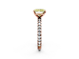 Rose gold Fancy Yellow Radiant  Diamond Pavé Band Solitaire with Four-Prong Setting_203