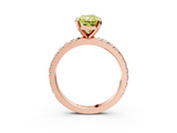 Rose gold Fancy Yellow Radiant  Diamond Pavé Band Solitaire with Four-Prong Setting_204