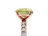 Rose gold Fancy Yellow Radiant  Diamond Pavé Band Solitaire with Four-Prong Setting_206