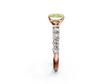 Rose gold Fancy Yellow Radiant  Diamond Pavé Band Solitaire with Four-Prong Setting_5