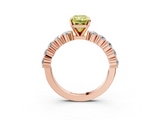 Rose gold Fancy Yellow Radiant  Diamond Pavé Band Solitaire with Four-Prong Setting_6