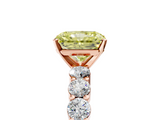 Rose gold Fancy Yellow Radiant  Diamond Pavé Band Solitaire with Four-Prong Setting_8