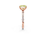 Rose gold Fancy Yellow Radiant  Diamond Pavé Band with Six-Prong Setting_29