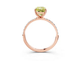 Rose gold Fancy Yellow Radiant  Diamond Pavé Band with Six-Prong Setting_30