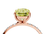 Rose gold Fancy Yellow Radiant  Diamond Pavé Band with Six-Prong Setting_31