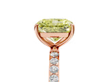 Rose gold Fancy Yellow Radiant  Diamond Pavé Band with Six-Prong Setting_32