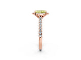 Rose gold Fancy Yellow Radiant  Diamond Pave Band with Floral Prong Setting_29