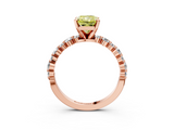 Rose gold Fancy Yellow Radiant  Diamond Prong Set Engagement Ring with Pave Band_207