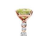 Rose gold Fancy Yellow Radiant  Diamond Prong Set Engagement Ring with Pave Band_209