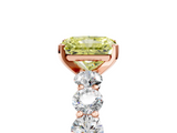 Rose gold Fancy Yellow Radiant  Diamond Prong Setting with Side Stones on a Pave Band_138