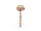 Rose gold Fancy Yellow Radiant  Diamond Solitaire Ring with Shared Prong Pavé Band_56