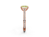 Rose gold Fancy Yellow Radiant  Diamond Solitaire with Pave Band and Six-Prong Setting_22