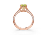 Rose gold Fancy Yellow Radiant  Diamond Solitaire with Pave Band and Six-Prong Setting_23