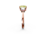 Rose gold Fancy Yellow Radiant  Diamond Three-Stone Ring with Trapezoid Side Stones and Prong Setting_19
