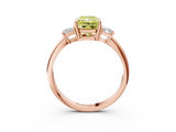 Rose gold Fancy Yellow Radiant  Diamond Three-Stone Ring with Trapezoid Side Stones and Prong Setting_20