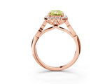Rose gold Fancy Yellow Radiant  Halo Diamond Engagement Ring with Filigree Band and Four-Prong Setting_97