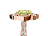 Rose gold Fancy Yellow Radiant  Halo Diamond Engagement Ring with Milgrain Band and Four-Prong Setting_59