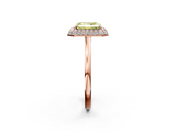 Rose gold Fancy Yellow Radiant  Halo Diamond Engagement Ring with Solitaire Band and Four-Prong Setting_22