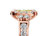 Rose gold Fancy Yellow Radiant  Halo Diamond Engagement Ring with Split Shank and Four-Prong Setting_48