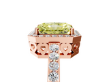 Rose gold Fancy Yellow Radiant  Halo Diamond Pavé Band Ring with Prong Setting_25