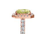 Rose gold Fancy Yellow Radiant  Halo Diamond Pavé Solitaire Ring_93