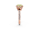 Rose gold Fancy Yellow Radiant  Halo Diamond Pave Band Ring with Four-Prong Setting_17