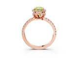 Rose gold Fancy Yellow Radiant  Halo Diamond Pave Band Ring with Four-Prong Setting_18