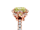 Rose gold Fancy Yellow Radiant  Halo Diamond Pave Band Ring with Four-Prong Setting_20