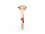 Rose gold Fancy Yellow Radiant  Halo Diamond Ring with Cathedral Band and Four-Prong Setting_51