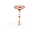 Rose gold Fancy Yellow Radiant  Halo Diamond Ring with Milgrain Edge and Round Prong Setting_28