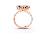 Rose gold Fancy Yellow Radiant  Halo Diamond Ring with Milgrain Edge and Round Prong Setting_29