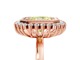 Rose gold Fancy Yellow Radiant  Halo Diamond Ring with Milgrain Edge and Round Prong Setting_31