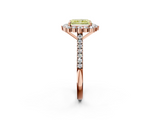 Rose gold Fancy Yellow Radiant  Halo Diamond Ring with Pavé Band and Prong Setting_39