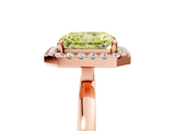 Rose gold Fancy Yellow Radiant  Halo Diamond Solitaire with Pavé Band and Four-Prong Setting_80
