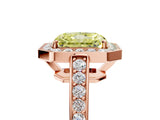 Rose gold Fancy Yellow Radiant  Halo Pavé Diamond Engagement Ring with Bezel Setting_42