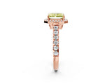 Rose gold Fancy Yellow Radiant  Halo Pavé Diamond Engagement Ring with Four-Prong Setting_29