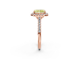 Rose gold Fancy Yellow Radiant  Halo Pavé Diamond Engagement Ring with Four-Prong Setting_5