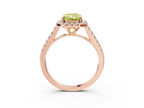 Rose gold Fancy Yellow Radiant  Halo Pavé Diamond Engagement Ring with Four-Prong Setting_6