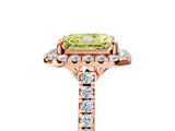 Rose gold Fancy Yellow Radiant  Halo Pavé Diamond Engagement Ring with Four-Prong Setting_8