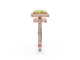 Rose gold Fancy Yellow Radiant  Halo Pave Band Solitaire Ring with Prong Setting_68