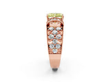 Rose gold Fancy Yellow Radiant  Halo Pave Diamond Engagement Ring with Milgrain Detailing_74