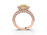 Rose gold Fancy Yellow Radiant  Halo Pave Diamond Engagement Ring with Milgrain Detailing_75