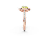 Rose gold Fancy Yellow Radiant  Halo Round Diamond Pave Band with Four-Prong Setting_41