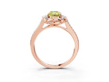 Rose gold Fancy Yellow Radiant  Halo Round Diamond Pave Band with Four-Prong Setting_42