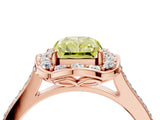 Rose gold Fancy Yellow Radiant  Halo Round Diamond Pave Band with Four-Prong Setting_43