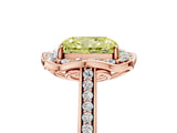 Rose gold Fancy Yellow Radiant  Halo Round Diamond Pave Band with Four-Prong Setting_44