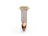Rose gold Fancy Yellow Radiant  Halo Round Diamond Pave Band with Prong Setting 2