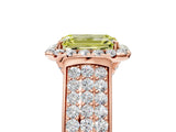 Rose gold Fancy Yellow Radiant  Halo Round Diamond Pave Band with Prong Setting 5