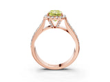Rose gold Fancy Yellow Radiant  Halo Round Diamond Pave Band with Prong Setting_41