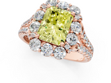 Rose gold Fancy Yellow Radiant  Halo Split Shank Diamond Engagement Ring with Pave Band and Four-Prong Setting_55